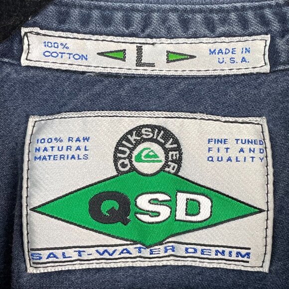 Vintage Quicksilver Mens Large Salt Water Denim Long Sleeve Button Up Shirt - Picture 5 of 9